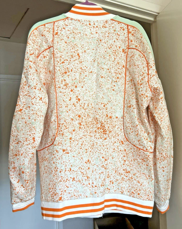 Puma x Daily Paper Cricket Jacket Long Sleeve L White Orange Green Logo Pattern - Image 4 of 4