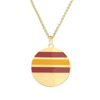 Women's COCONUDA COCH2036 Gold Bronze Necklace with Two Tone Enamel Pendant