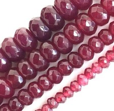 Red Ruby Jade Faceted Rondelle Loose Bead 15" strand 4mm 6mm 8mm 10mm Jewelry