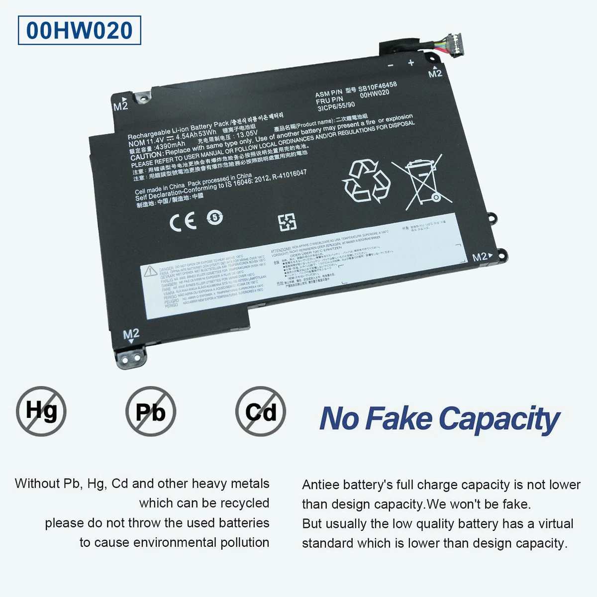 53Wh 00HW020 Battery For Lenovo ThinkPad Yoga 460 P40 Yoga 00HW021 SB10F46458