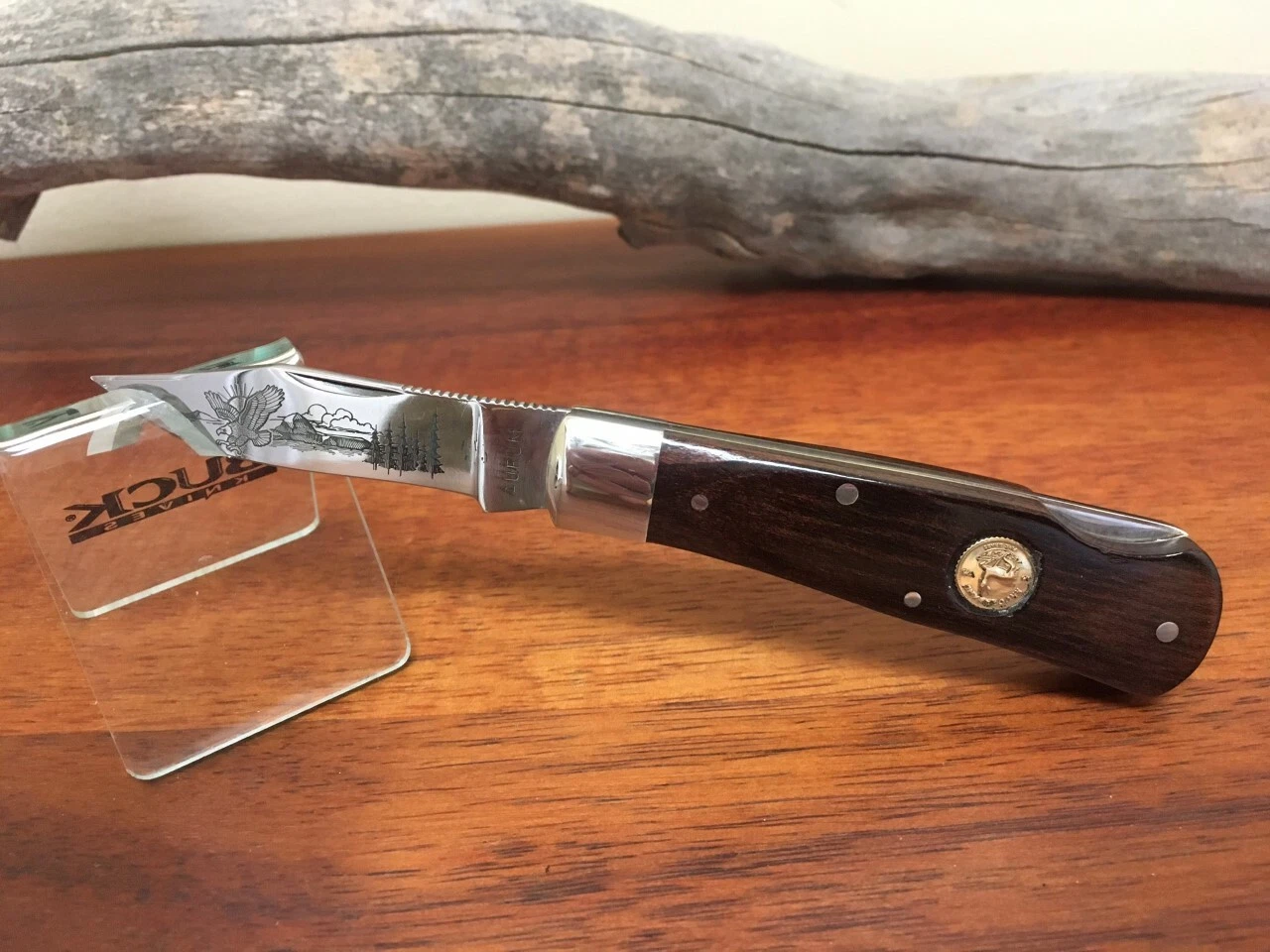 Aurum Knife Vintage folder with etched MP blade Krugerrand badge **CLEAN** - product detail image 1