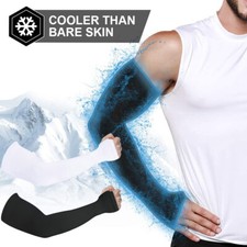 Men Womens Sun Protection Arm Sleeves with Thumb Holes UPF 50 for Outdoor Sports