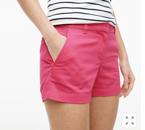 NWT J.Crew Factory Mid Rise 3.5" Classic Chino Shorts - Neon Fuchsia - Sz 0 - Picture 6 of 8