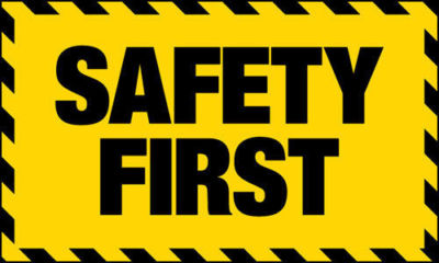 5'' SAFETY FIRST HELMET BUMPER DECAL STICKER USA MADE