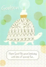 Happy Birthday Special Godson Turtle Turtle Tortoise Fun Dayspring Greeting Card