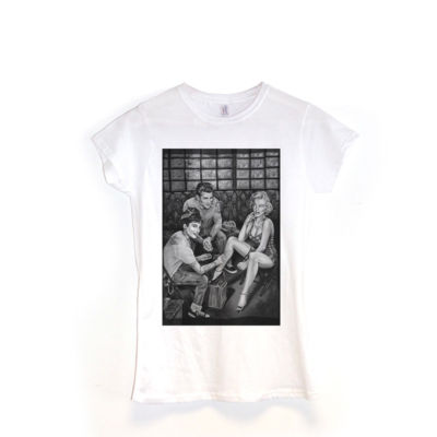 James Dean Audrey Hepburn Marilyn Monroe Ladies T-shirt Old School Tattoo