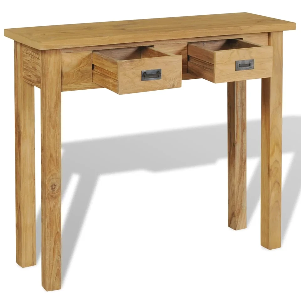 NNEVL Console Table Solid Teak 90x30x80 cm - Image 3 of 4