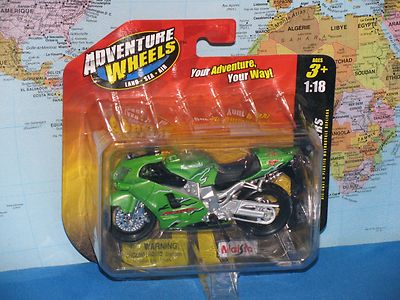 1/18 MAISTO ADVENTURE WHEELS 2-WHEELERS KAWASAKI NINJA ZX-12R