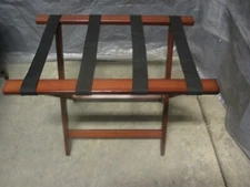 (3) HOSPITALITY 1 SOURCE Luggage Rack, Hardwood, 175 lb. Max, Walnut Finish