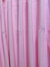Pottery Barn Kids Cotton One Curtain Panel 84" x 44" Pink White Gingham Check