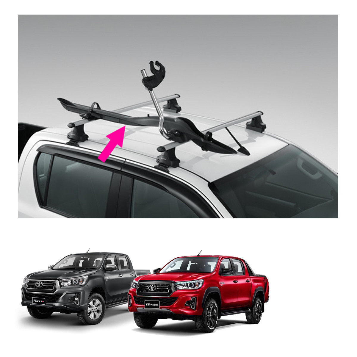 Genuine Roof Rack Bike Holder Right Black For Toyota Hilux Revo