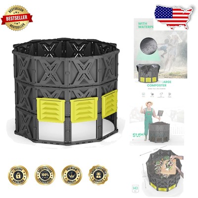 BPA-Free 143 Gallon Garden Compost Bin - Sturdy, Efficient, and Easy to Assemble