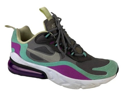 Nike Air Max 270 React Big Kid's Shoes Gunsmoke-Aurora-Hyper Violet size 5Y