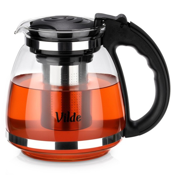 Teekanne Teebereiter Teesieb Glas HitzebestäNdig Mit Siebeinsatz 1.5L-image