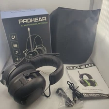 Prohear Hearing Protector Bluetooth Headphones Safety Earmuffs EM033 Black Green