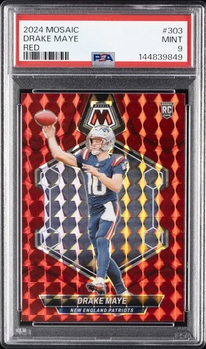 2024 PANINI MOSAIC RED #303 DRAKE MAYE PSA 9