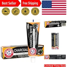 Deep Cleaning Charcoal Toothpaste 75ml - Whiten Teeth with Peppermint Freshness