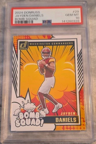 2024 Panini Donruss Jayden Daniels Bomb Squad Rookie #29 PSA 10 Commanders