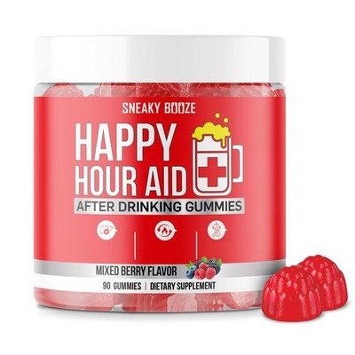 Happy Hour Aid Gummies Supplement Pre Game Party Hydration Electrolytes Alcoh...