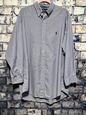 Polo Ralph Lauren 17 32/33 Yarmouth Oxford Dress Shirt Blue Cotton Button Down