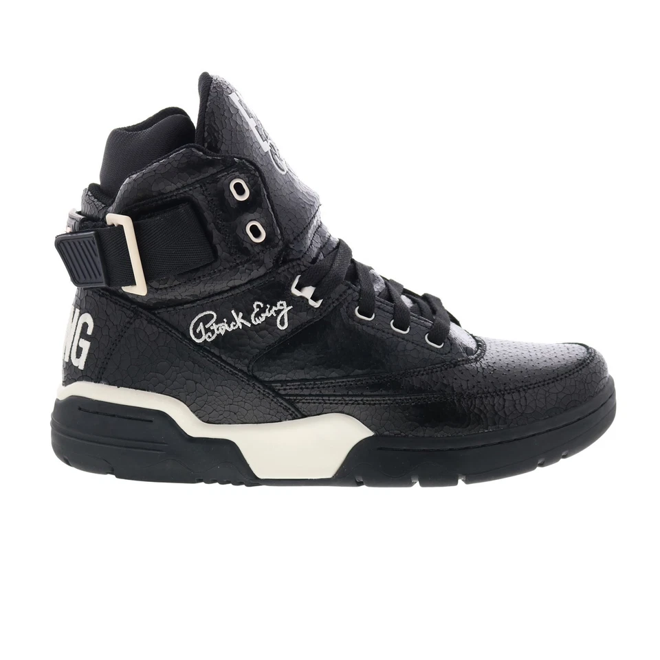Ewing Athletics 33 HI Vintage Mens Black Leather Lifestyle Sneakers Shoes