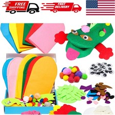 Colorful Hand Puppet Craft Kit for Kids - Includes Felt Puppets  Accessories
