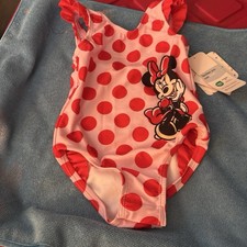 Disney Baby Minnie Mouse One Piece Swimsuit UPF 50 18M Polka Dot Ruffle