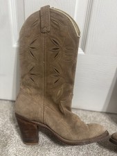 Vintage Dingo Acme Leather Cowboy Boots Women s Sz US 7 Made In USA Western Tan