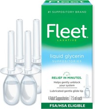 3 Pack Fleet Laxative Liquid Glycerin Suppositories 4 Adult Suppositories 7.5 ml