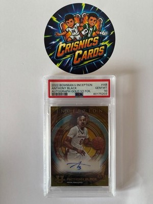 Topps 2022-23 Bowman Inception Univ Anthony Black BIA-AB Auto /50 PSA10