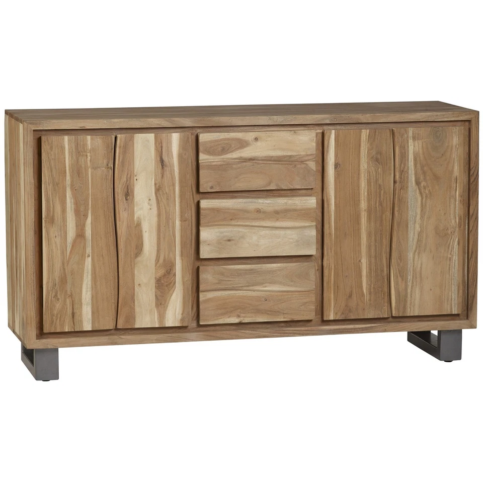 Big Furniture Warehouse Live Edge Solid Acacia 3 Door Large Sideboard RRP £600