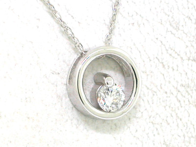 Solitär Brillant Anhänger 585 Weißgold 14Kt Collier 1 Brillant 0,10ct mit Kette