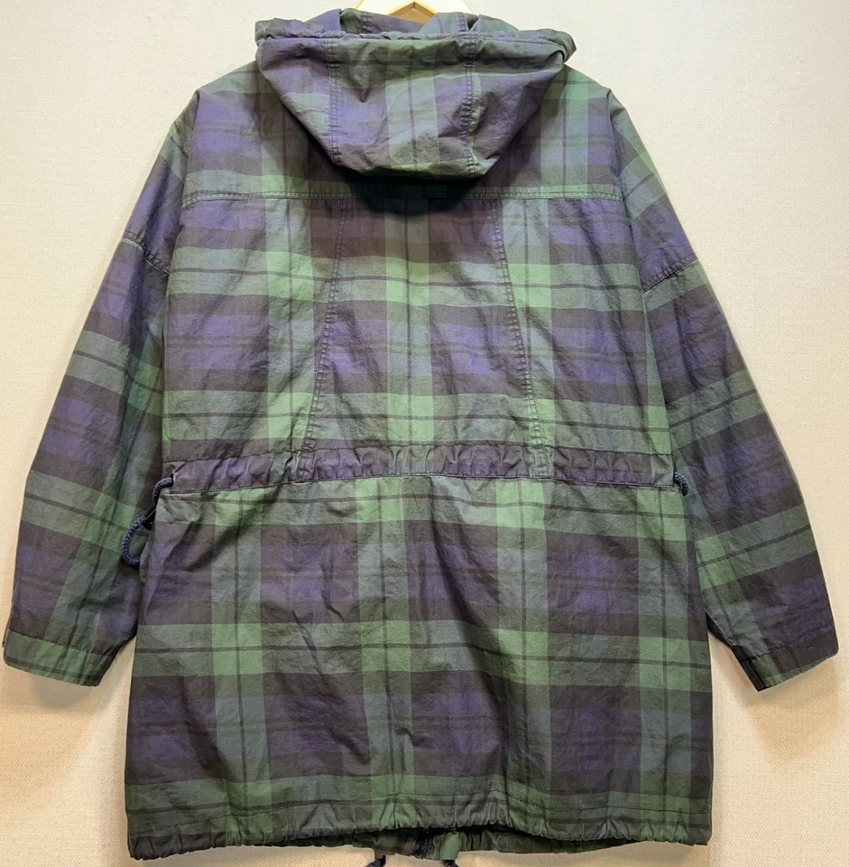 Chaqueta con Capucha Talbots Para Hombre Cremallera Completa Manga Larga Talla M Azul Verde Bolsillos a Cuadros Foto 2 de 4