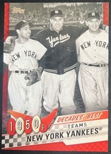 2020 TOPPS DECADE'S BEST TEAMS NEW YORK YANKEES RED BORDER #4/10