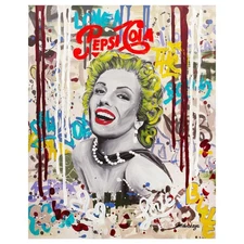 Nastya Rovenskaya- Mixed Media on Canvas "Neon Marilyn"