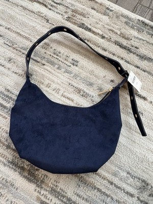 NWT Mali & Lili Anthropology Navy Blue & Gold Shoulder Handbag Purse