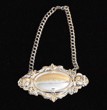 Etiquette carafe assiette argent sherry