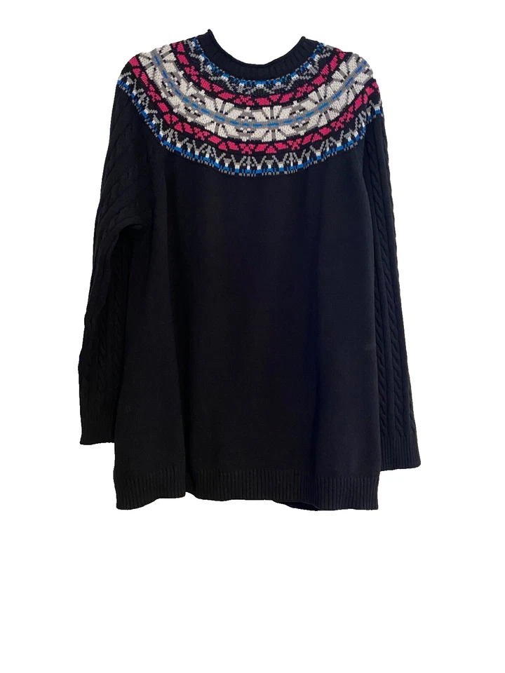 Suéter Woman Within Negro Nórdico Abotonado Cárdigan Informal Otoño Acogedor Cálido Nuevo sin Etiquetas Foto 2 de 4