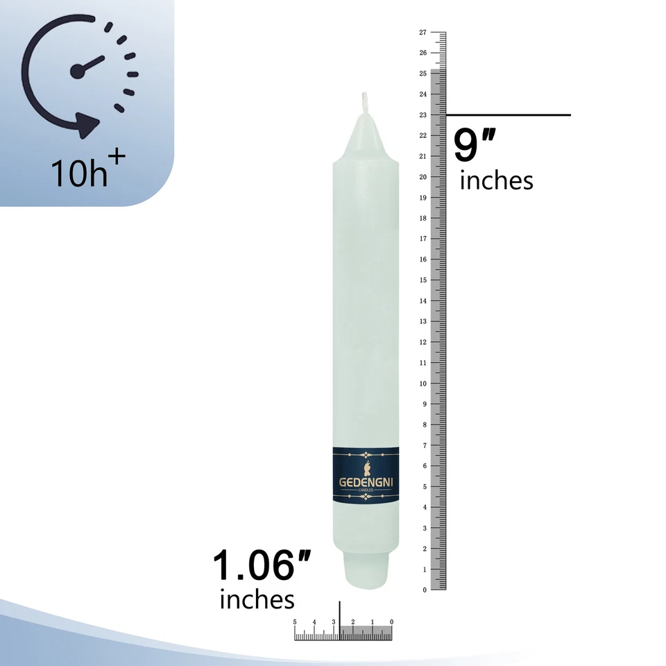 Paquete de 8 velas de pilar decoración del hogar velas cónicas sin perfume 9" velas de cena 10H Foto 3 de 4