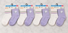 Bundle Of 4 Wonder Nation Toddler Girl's Socks Size 6-18 Months Mid Crew NEW