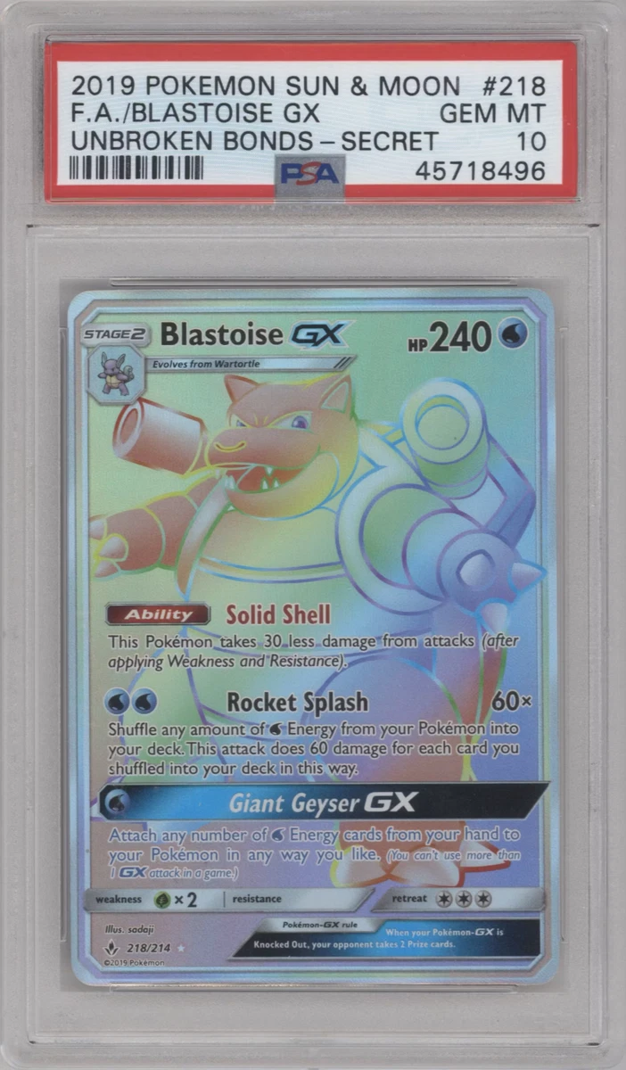 Blastoise GX 218/214 Sm-Unbroken Bonds for sale | eBay