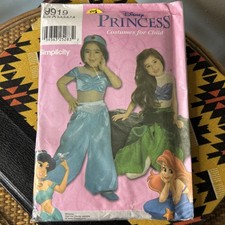 Disney Costume Pattern Jasmine Ariel Uncut Sewing Simplicity 9919 Size 3-8 New