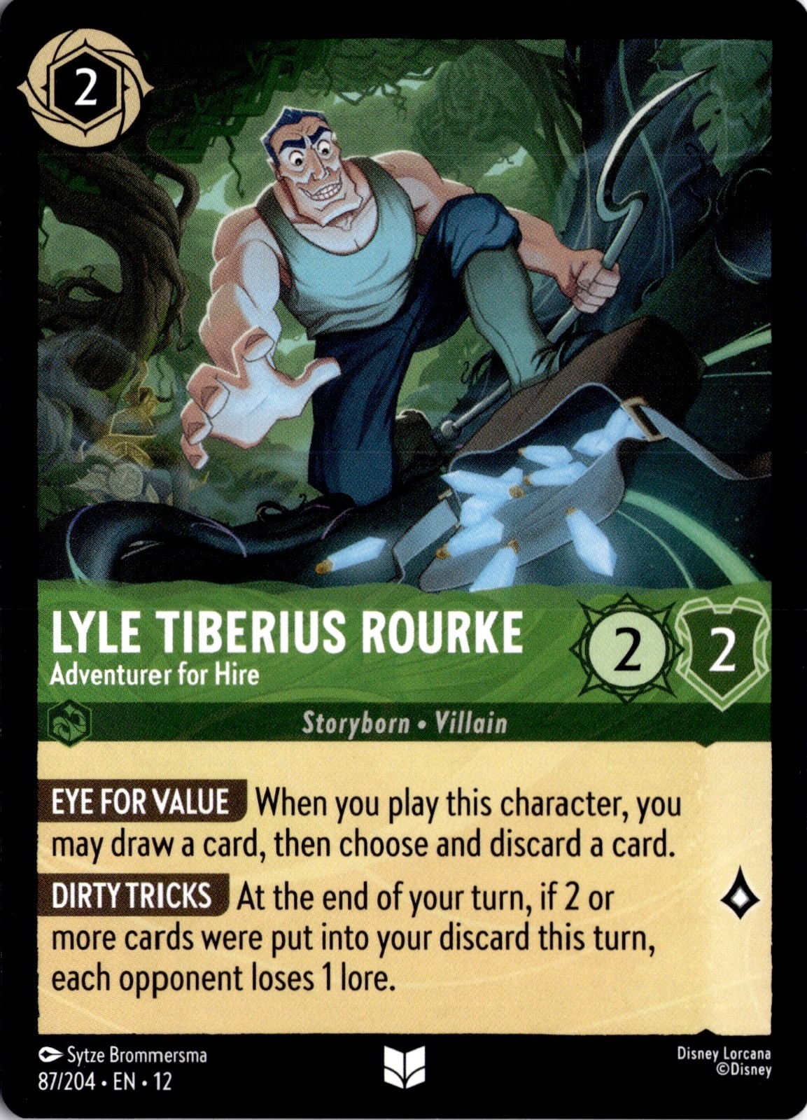 Lyle Tiberius Rourke Adventurer for Hire 87/204 Character Wilds Unknown Lorcana