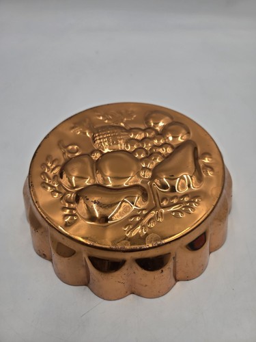 Vintage Copper  7" Round Fruit Cake Pan or Jell-O/Dessert Mold