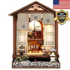 USA Wooden Zen Garden DIY Book Nook Kit for Adults Puzzle Book Nook Kit Japanese