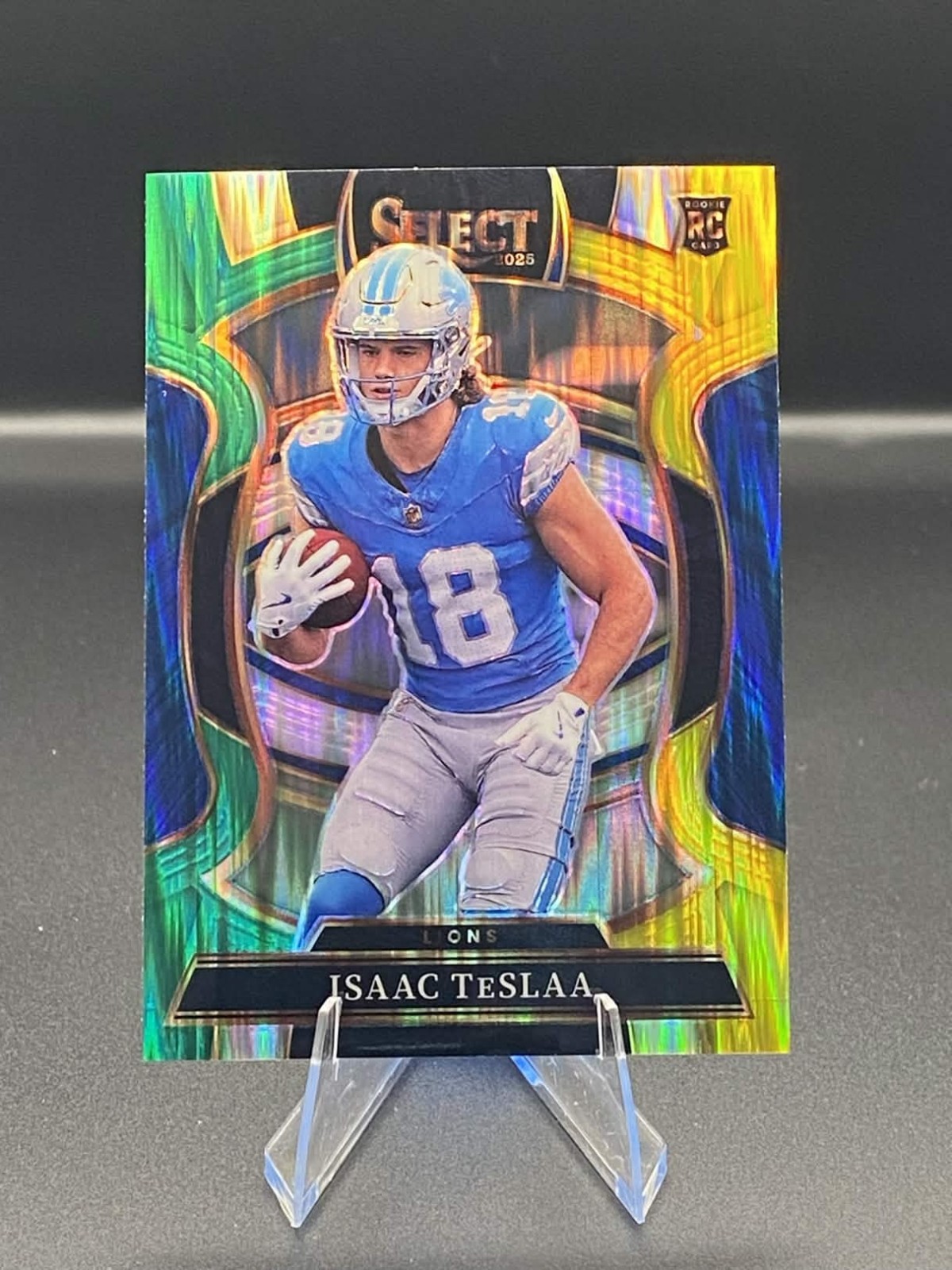 2025 Panini Select - Concourse Isaac Teslaa #70 Green & Red Shock Prizm (RC)