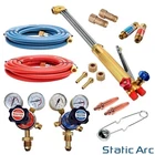 OXY ACETYLENE GAS CUTTING TORCH KIT OXYGEN FLAME CUTTER HOSE REGULATOR KIT