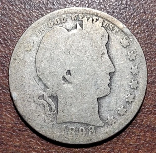 1893-O Barber Quarter AG Original Toning & Problem-Free Better Date Coin