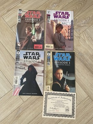 Star Wars Episode 1 Phantom Menace Dark Horse Comic Book Set Of 4 Autographed