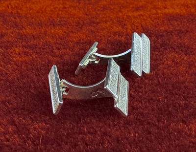 Vintage zierliche Manschettenknöpfe aus min. 800 Silber  mit Dekor * 5,5g